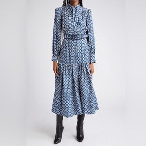 REBECCA VALLANCE Fitzgerald Button Midi Dress